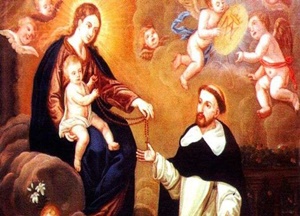 Nossa Senhora revela o Santo Rosário como meio de converter os pecadores, para que eles sejam salvos em nome de Jesus.